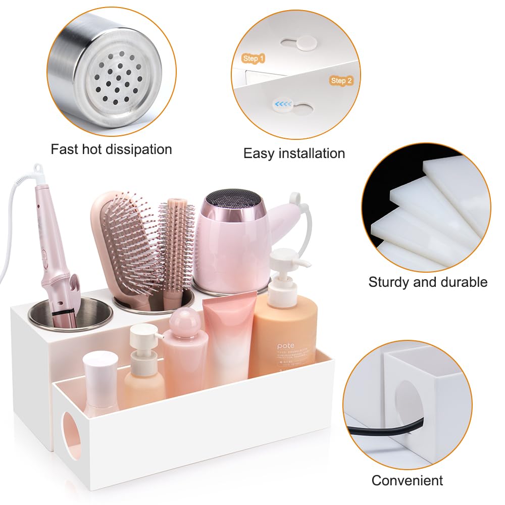 GFWARE next to hair tools for scale to show compact footprint and capacity