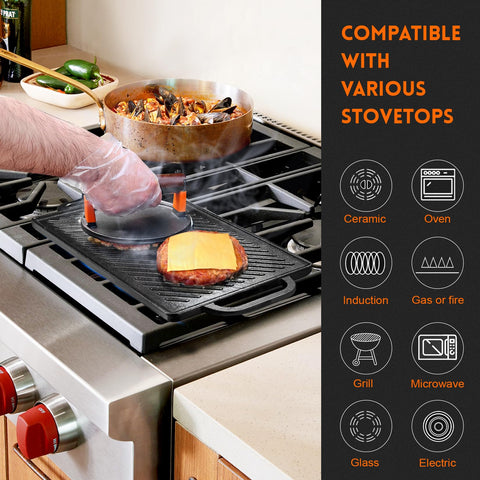 GGC griddle matte coating texture close-up showing durable surface and easy maintenance