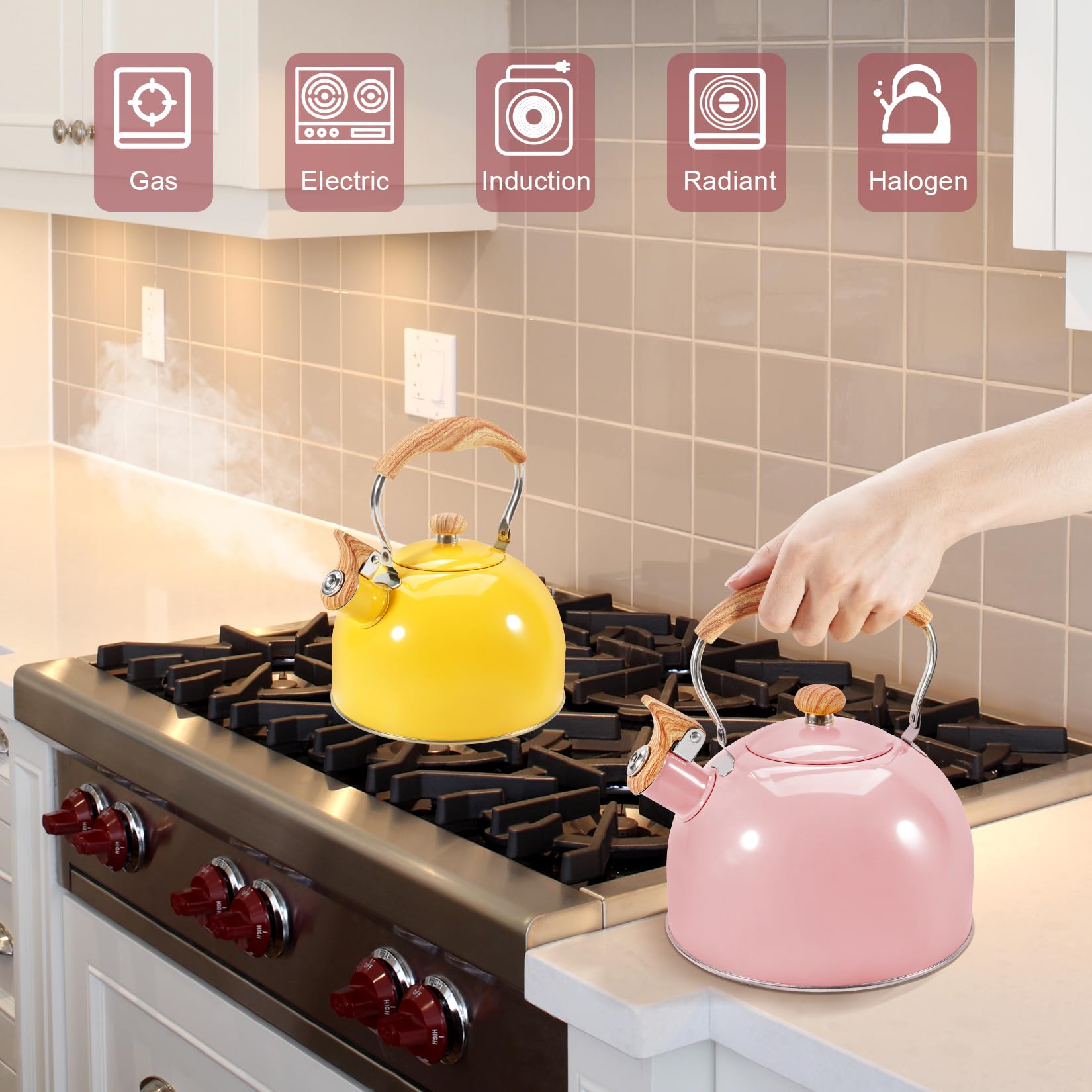 GGC kettle in a kitchen tea setup highlighting style and ready-to-serve convenience benefit