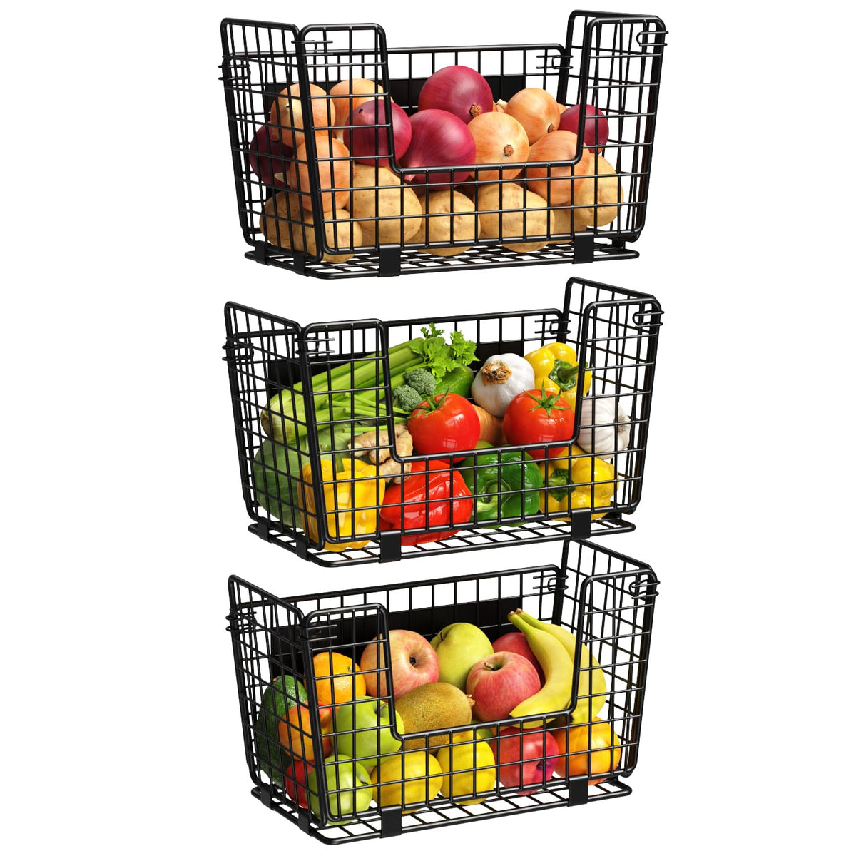 GGIU magnetic shelf front view showing three-pack and instant vertical storage benefit