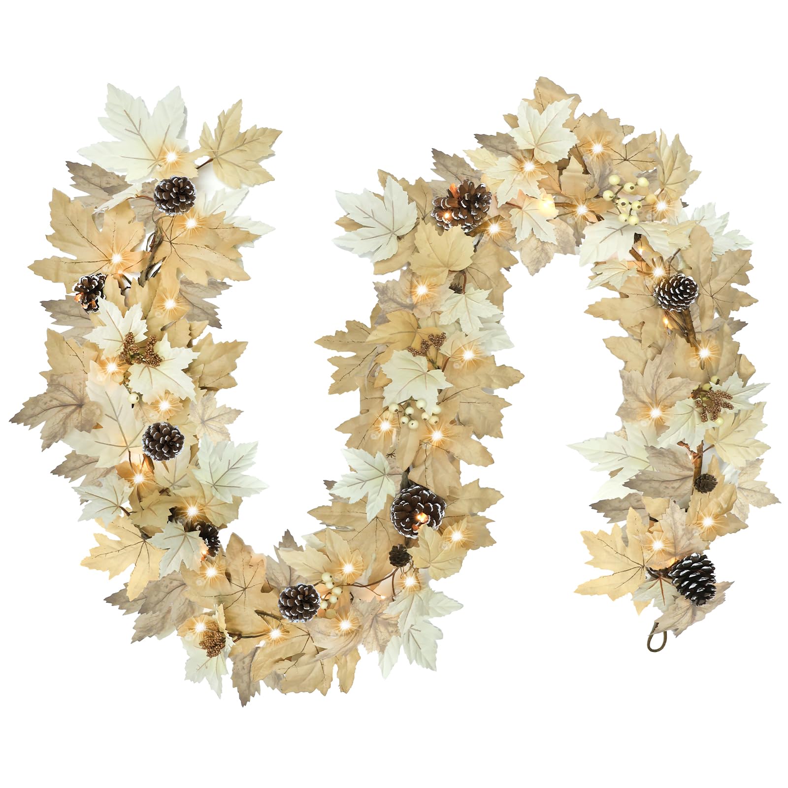 Ghrdopy front view garland on mantle showing warm seasonal atmosphere
