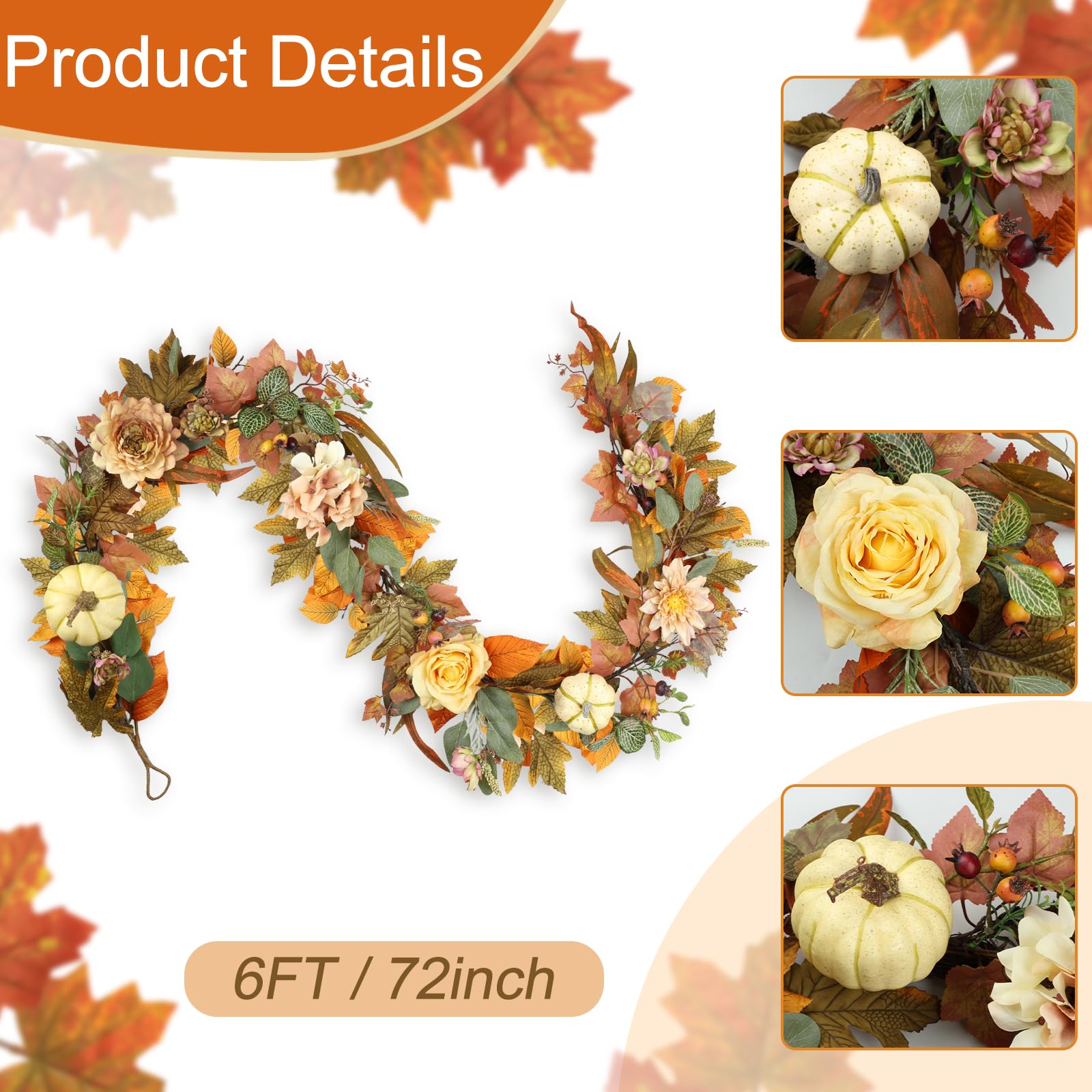 Ghrdopy draped around a door frame to enhance curbside fall appeal