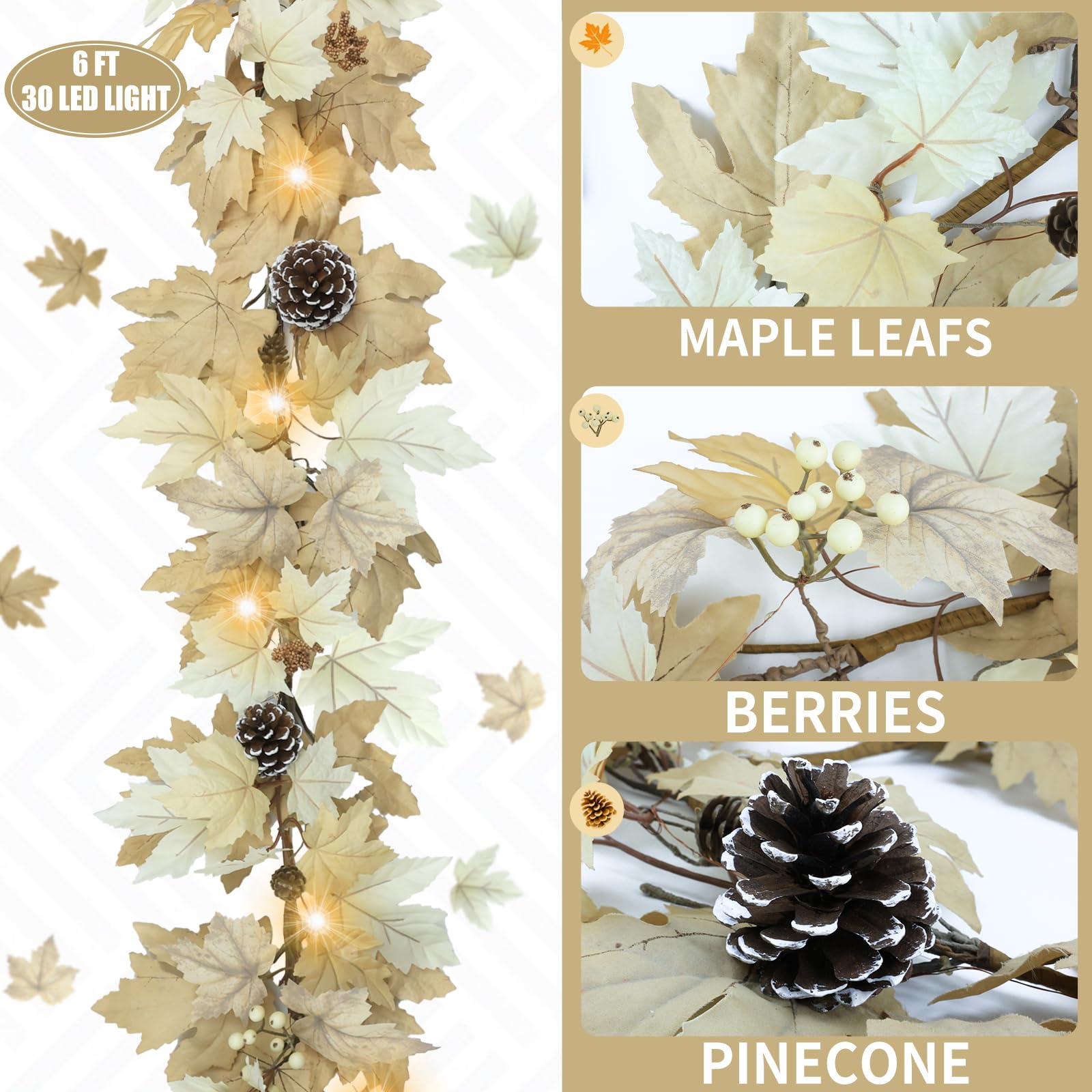 Ghrdopy LED lights lit closeup creating cozy warm glow advantage