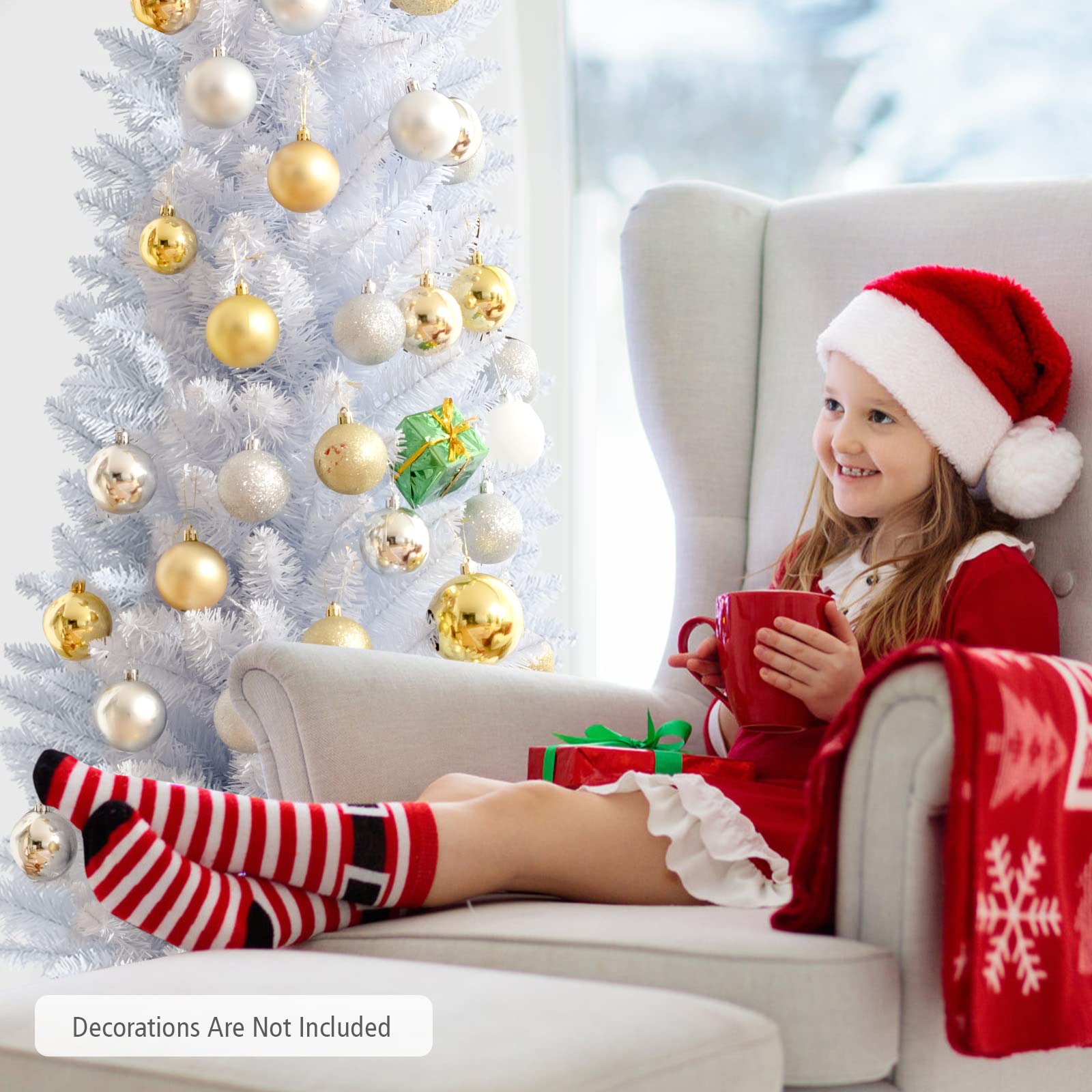 GIANTEX tree in a living room scene adding snowy seasonal ambiance