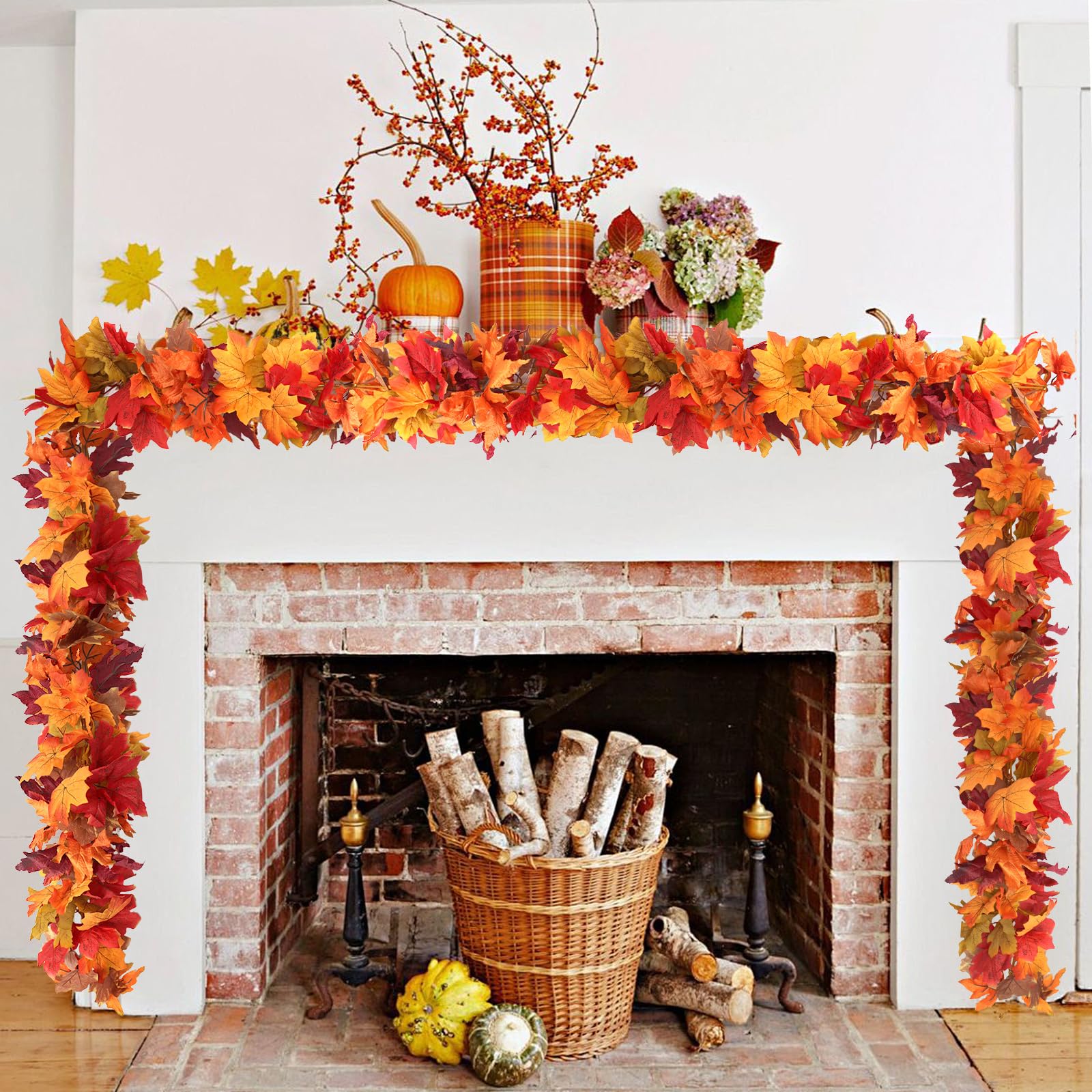 Giaueoa wrapped around stair banister improving seasonal staircase decor