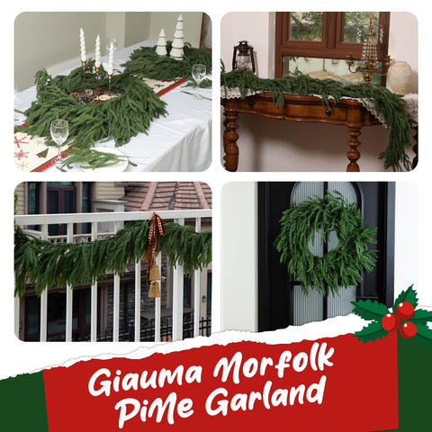 GIAUMA 6ft garland next to measuring tape, clear size reference