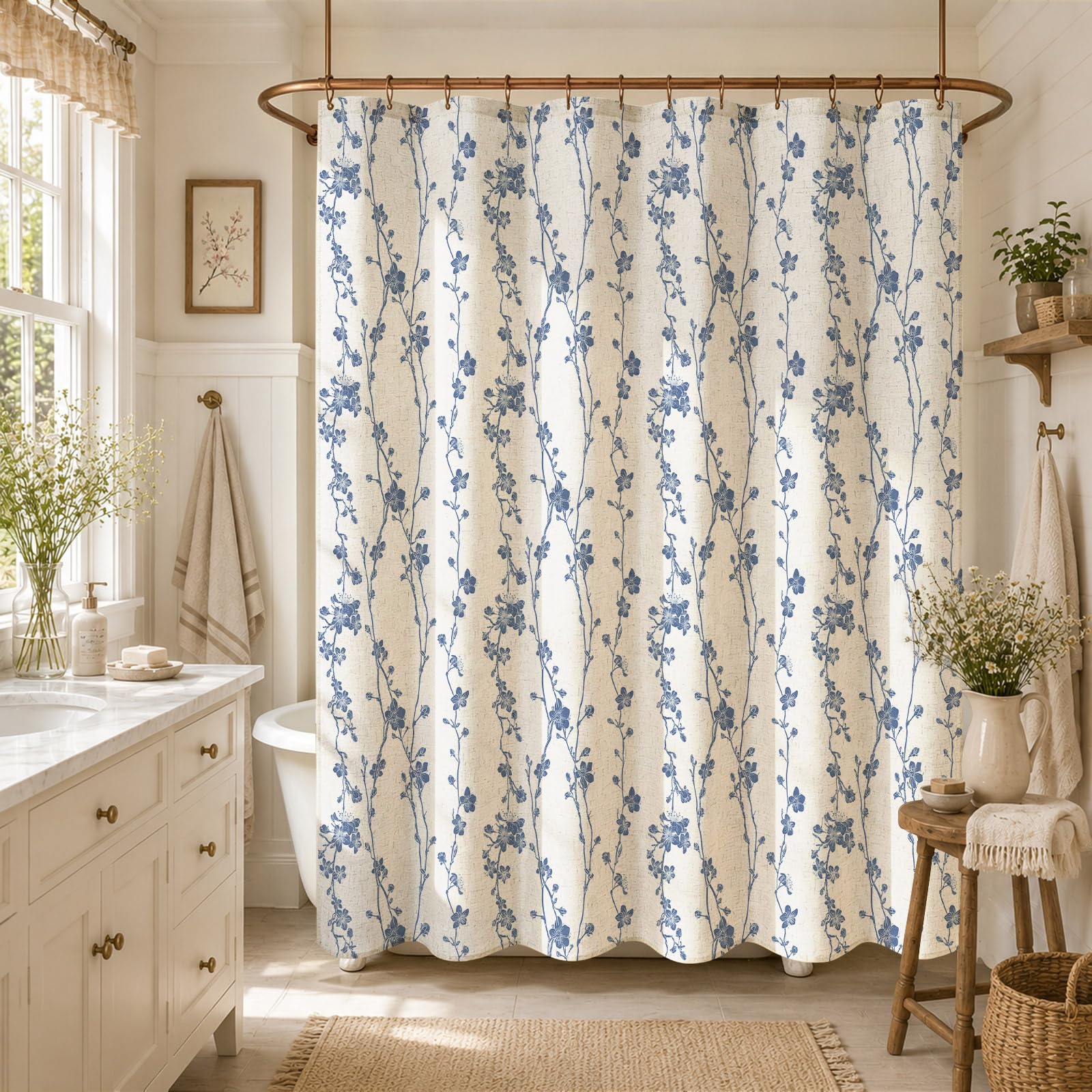 Gibelle pattern detail of ink-wash vines and delicate blooms for elegance