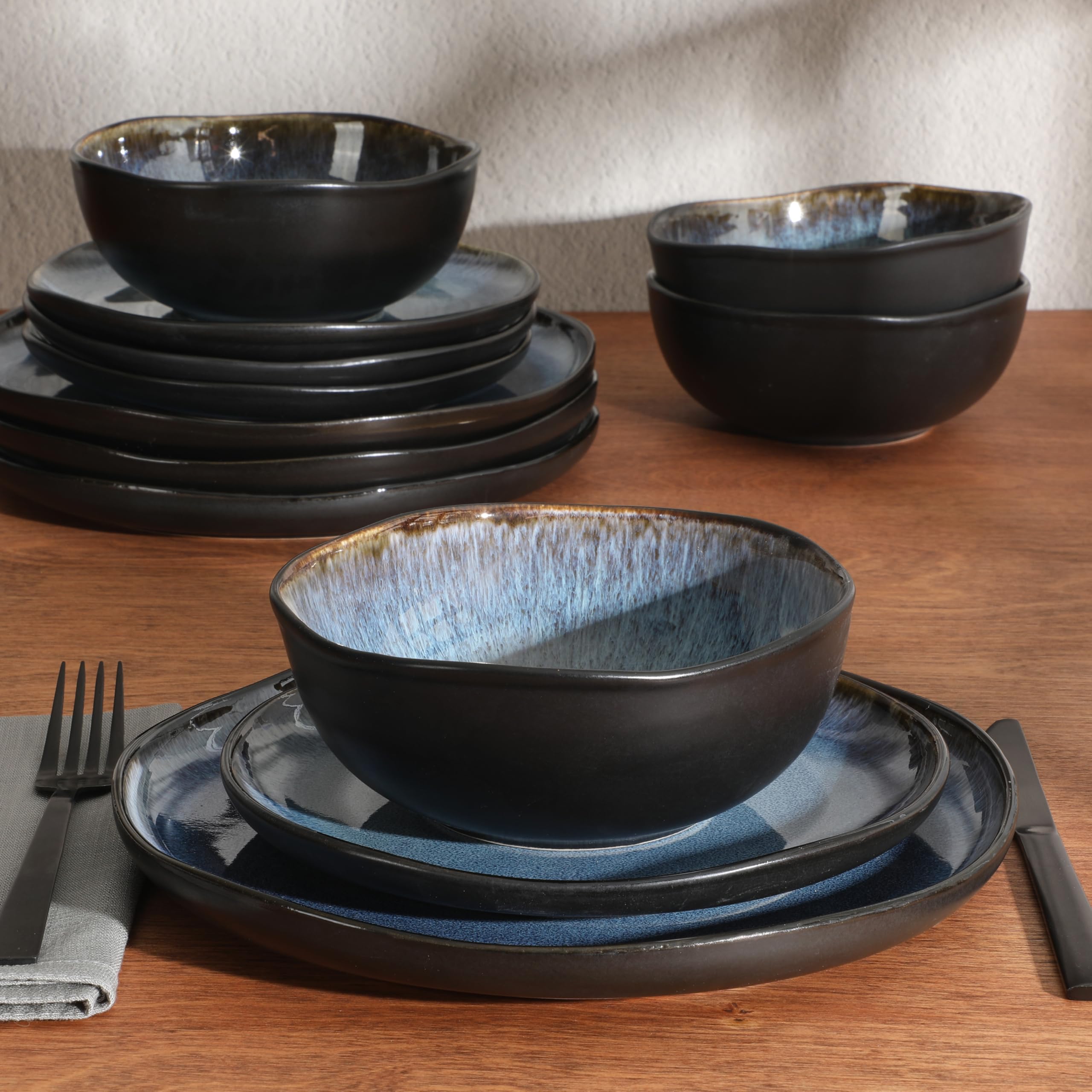 Gibson Elite stacked dessert plates illustrating size and shape