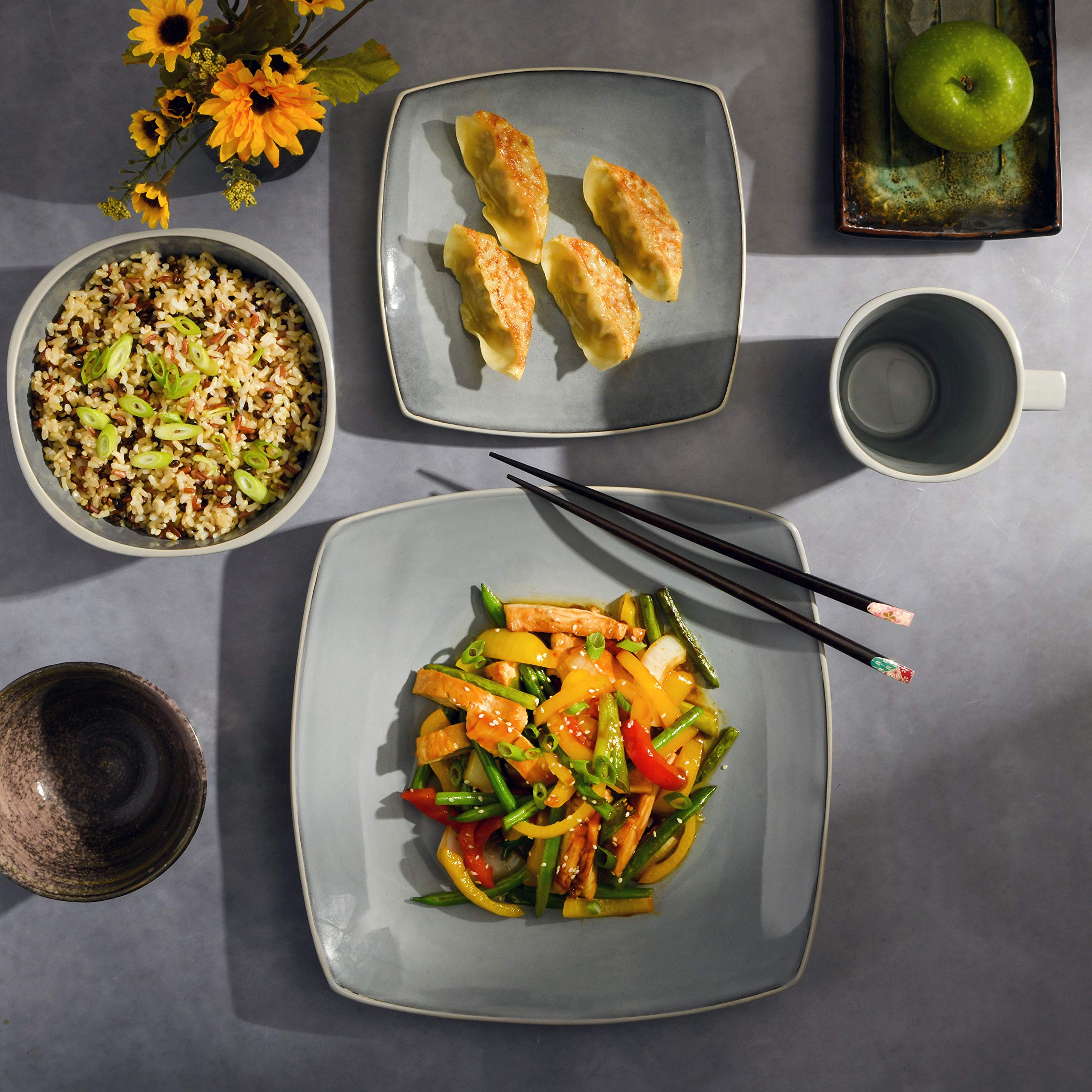 Gibson Elite set styled on kitchen table illustrating how it elevates everyday meals