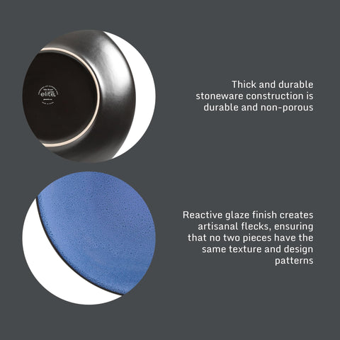 Gibson Elite bowl texture shot displaying 5.5-inch interior reactive glaze and sturdy stoneware durability