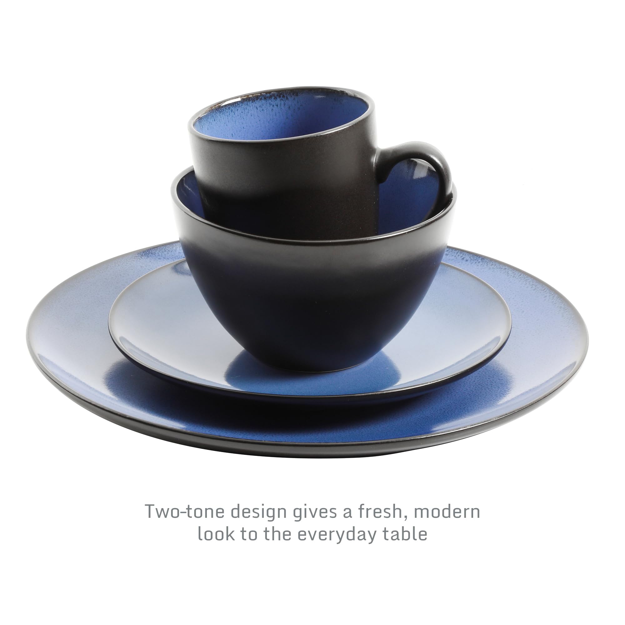 Gibson Elite mug profile of 13.5 oz mug with reactive blue interior and comfortable handle for daily use