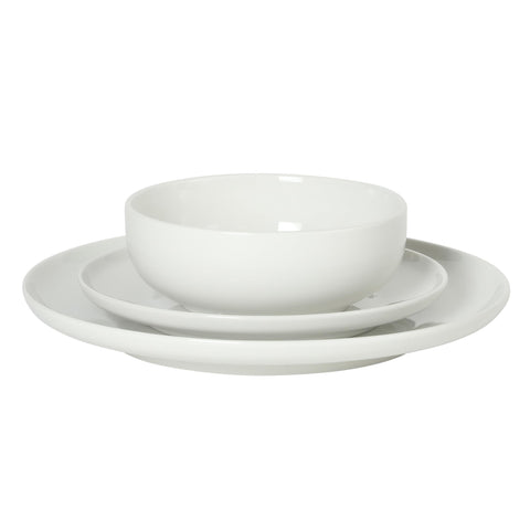 Gibson Home stacked plates and bowls illustrating compact storage and organized kitchen benefit