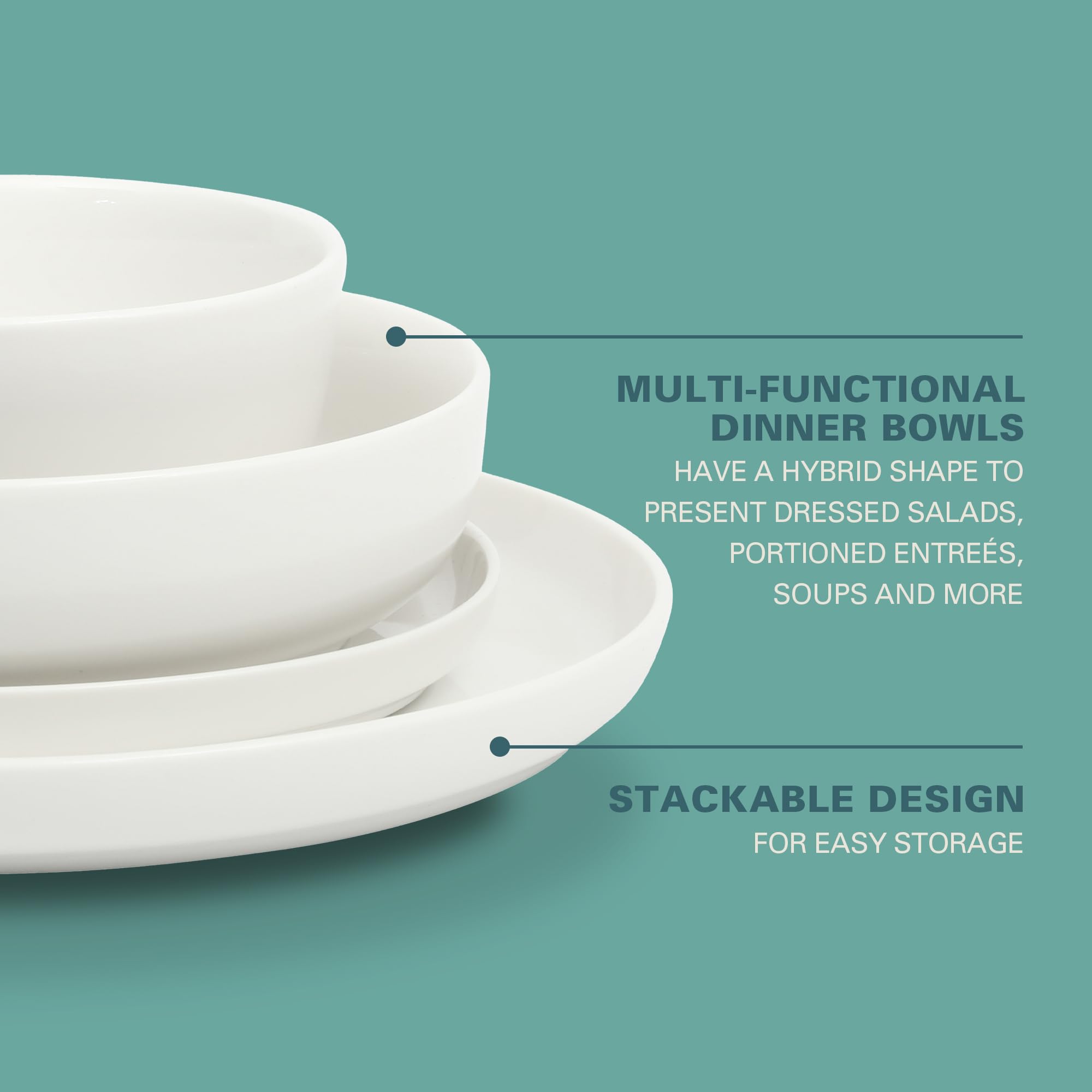 Gibson Home stacked Oslo bowls highlighting space-saving storage and strength