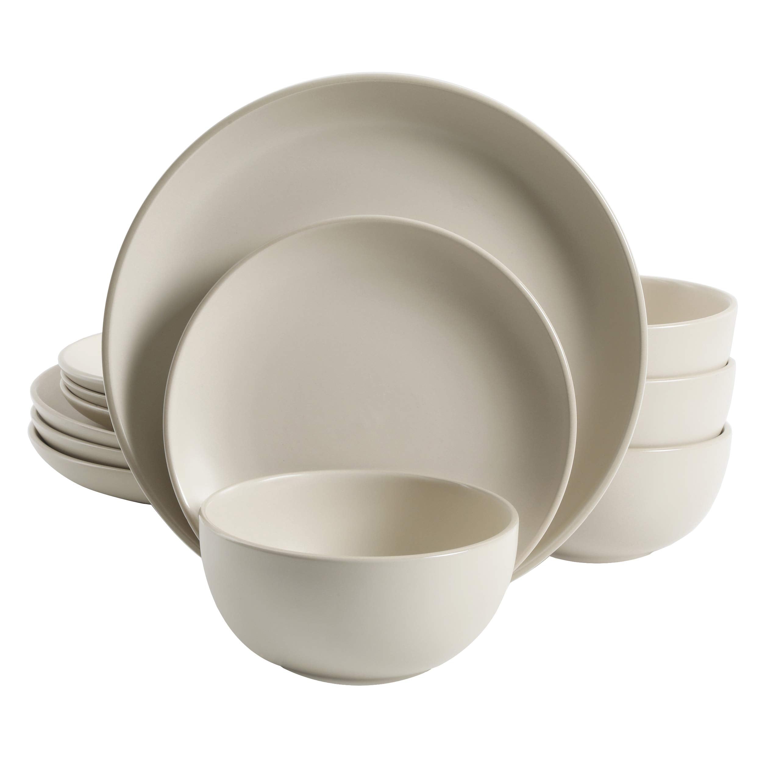 Gibson Home front view of full cream Rockaway set showcasing modern matte finish and versatility