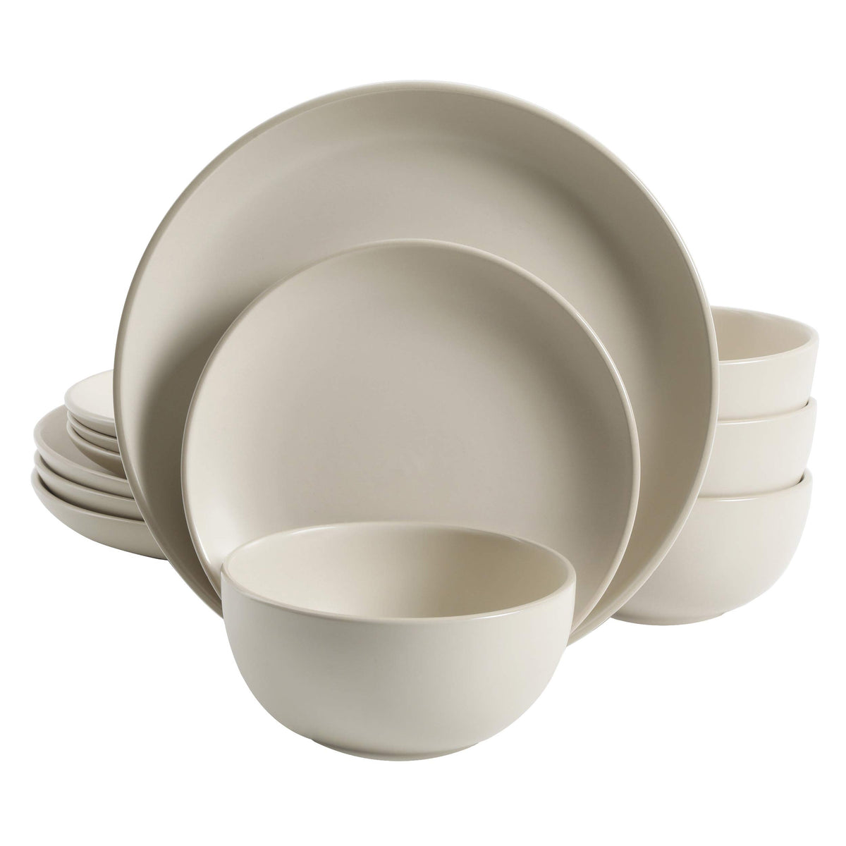 Gibson Home front view of full cream Rockaway set showcasing modern matte finish and versatility