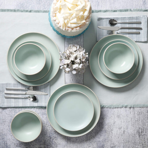 Gibson Home stacked plates and bowls to show space-saving storage and kitchen practicality