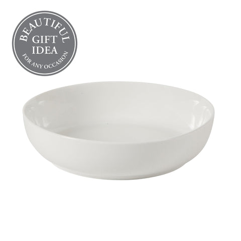 Gibson Home bowl in use with sauced pasta demonstrating practical serving and appeal