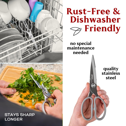 Gidli shears taken apart for cleaning, illustrating easy disassembly and hygiene