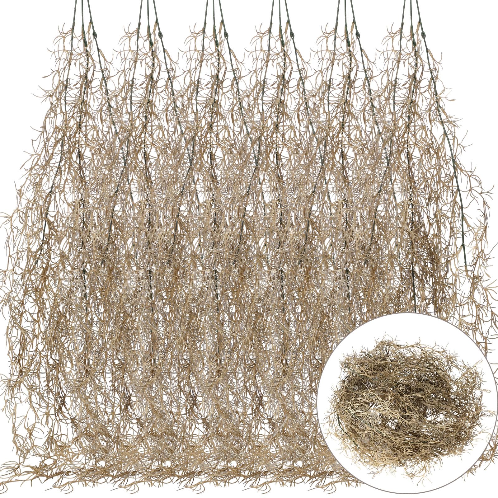 Giegxin front view showing six 41 inch moss strands for instant decor