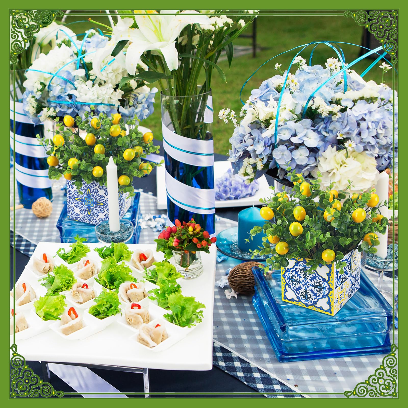 Giegxin centerpiece display at event delivering Mediterranean table impact