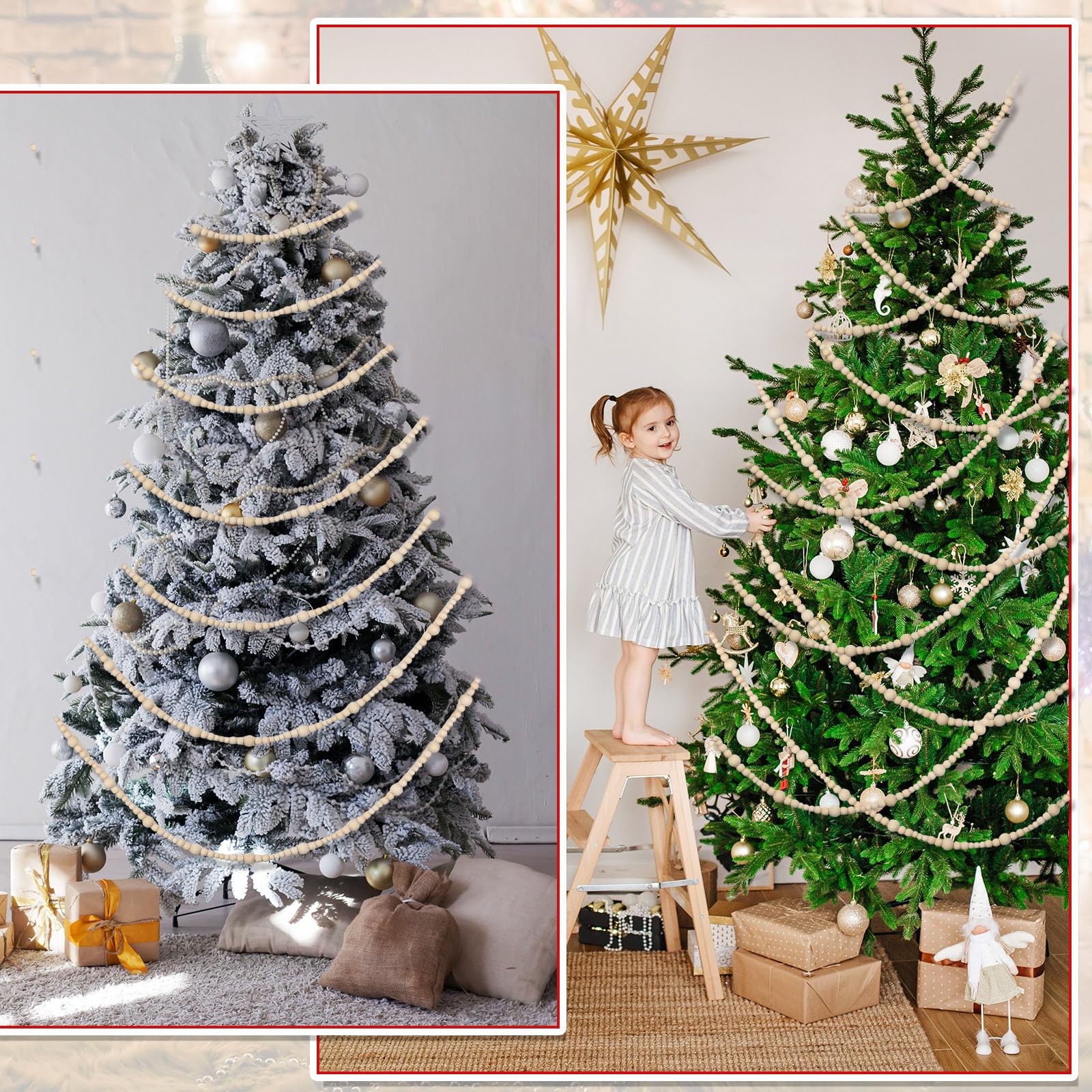 Giegxin garland beside ruler highlighting 32.8 ft length for flexible styling