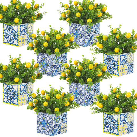 Giegxin packaging box opened revealing four ready-made lemon arrangements