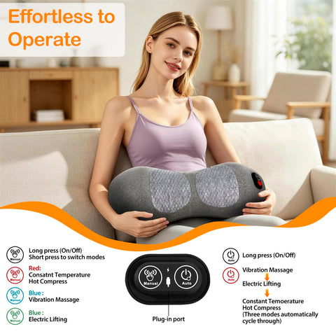 GIFEY massager fitted to a car seat showing travel-friendly pain management