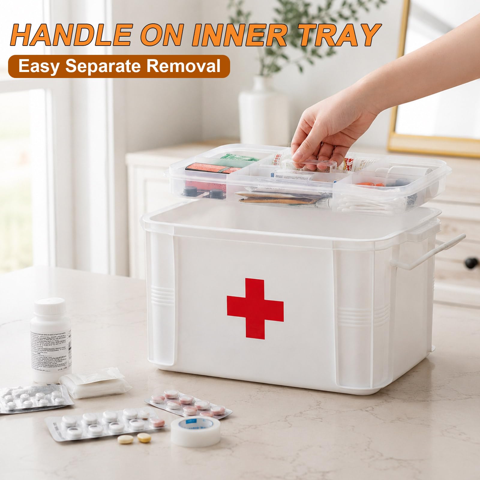 Gifhomfix close-up of seven tray compartments for tidy small-item separation