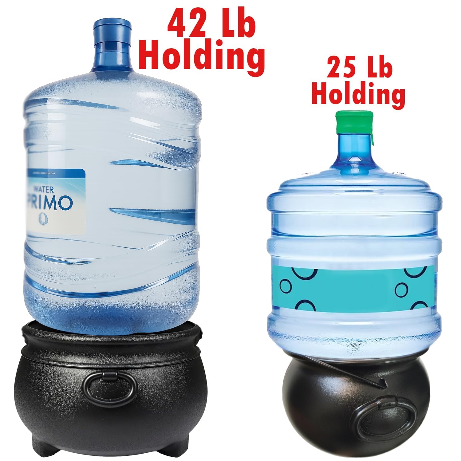 GiftExpress side‑by‑side 12 and 8 inch cauldrons for clear size comparison