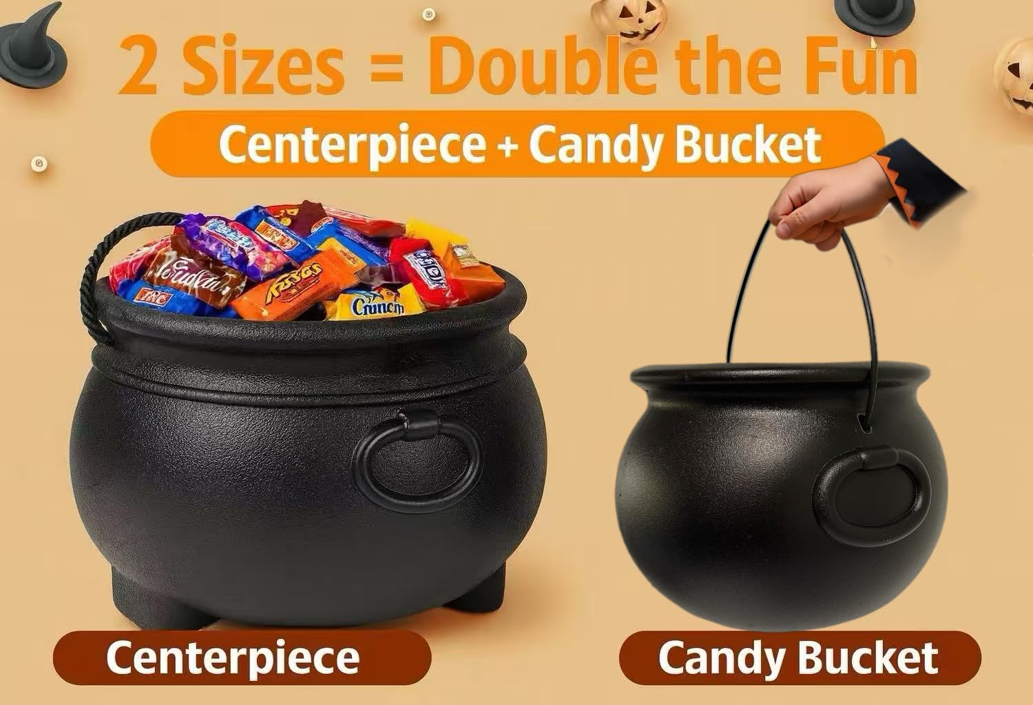 GiftExpress detail of small cauldron handle showing secure carry benefit