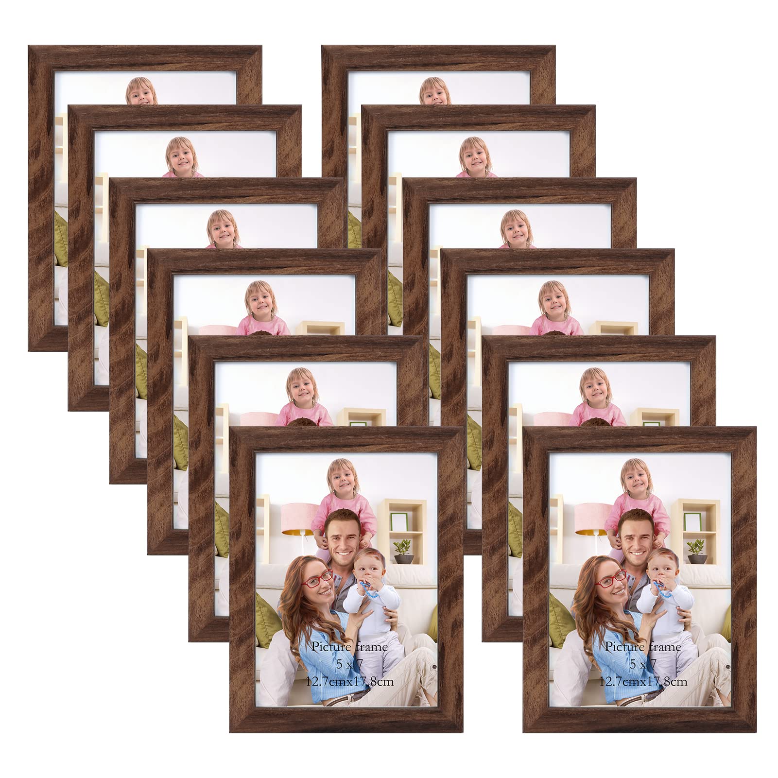 Giftgarden front view showing warm walnut frame and clear photo display, enhances decor