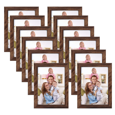 Giftgarden front view showing warm walnut frame and clear photo display, enhances decor