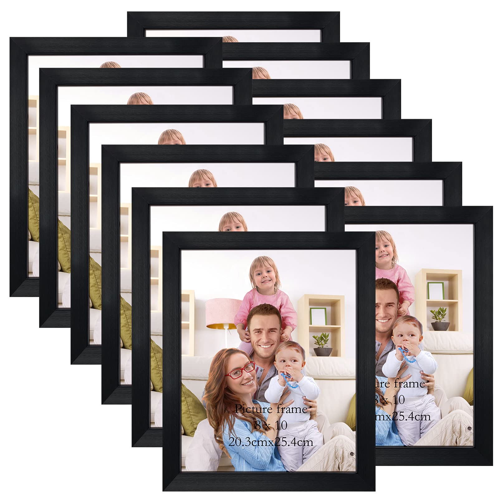 Giftgarden black frame front view showing sleek display and clear photo protection