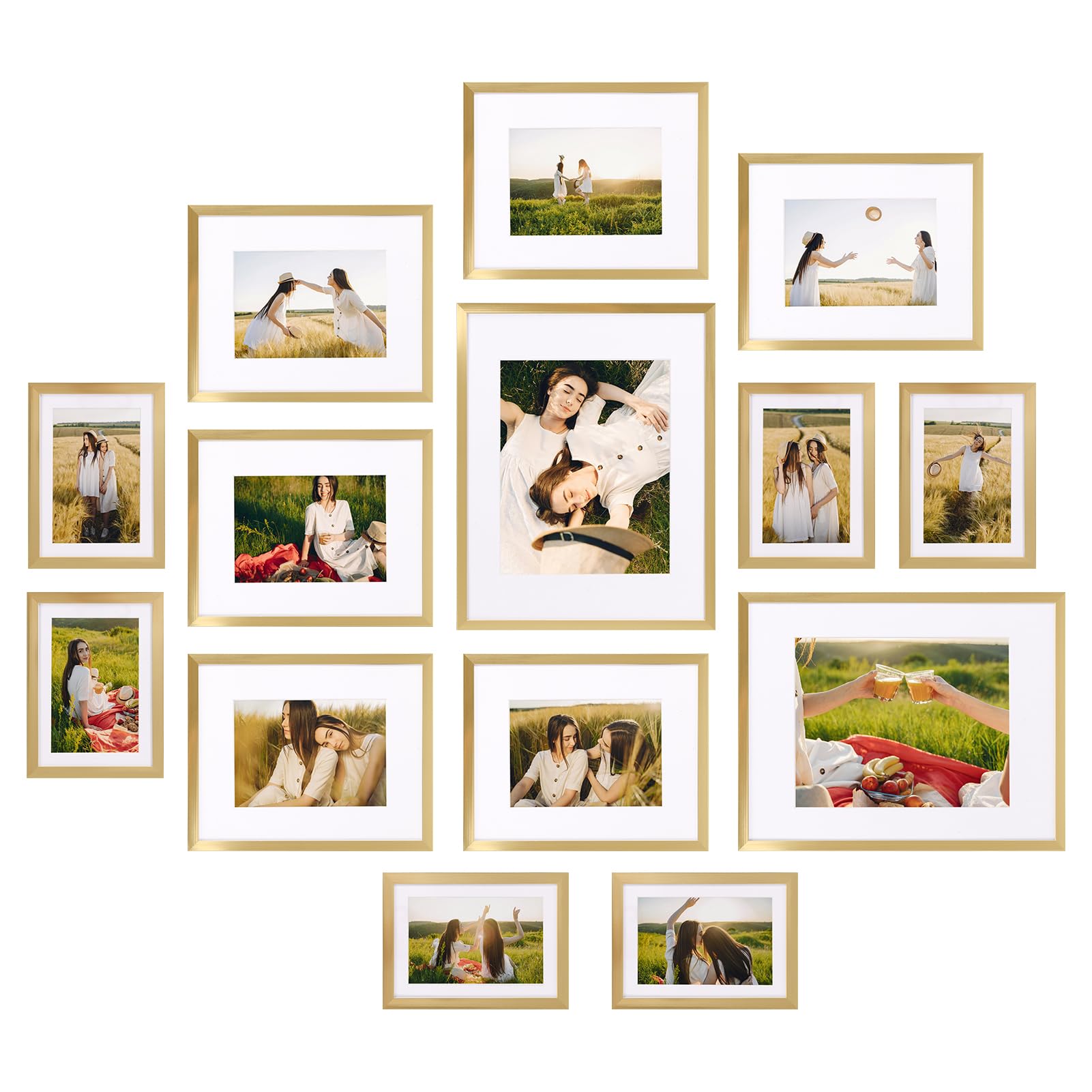 Giftgarden gold frame front view showing clean profile and metallic finish benefit: cohesive decor