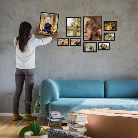Giftgarden gallery wall example with mixed sizes showing cohesive layout benefit: coordinated look