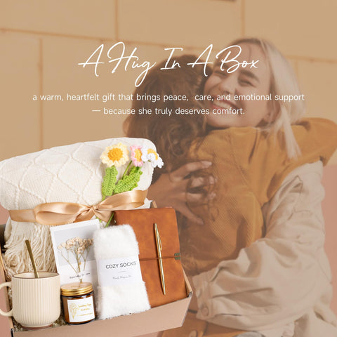Giftissimo full gift box arranged on a bedroom scene to show thoughtful gifting and relaxation