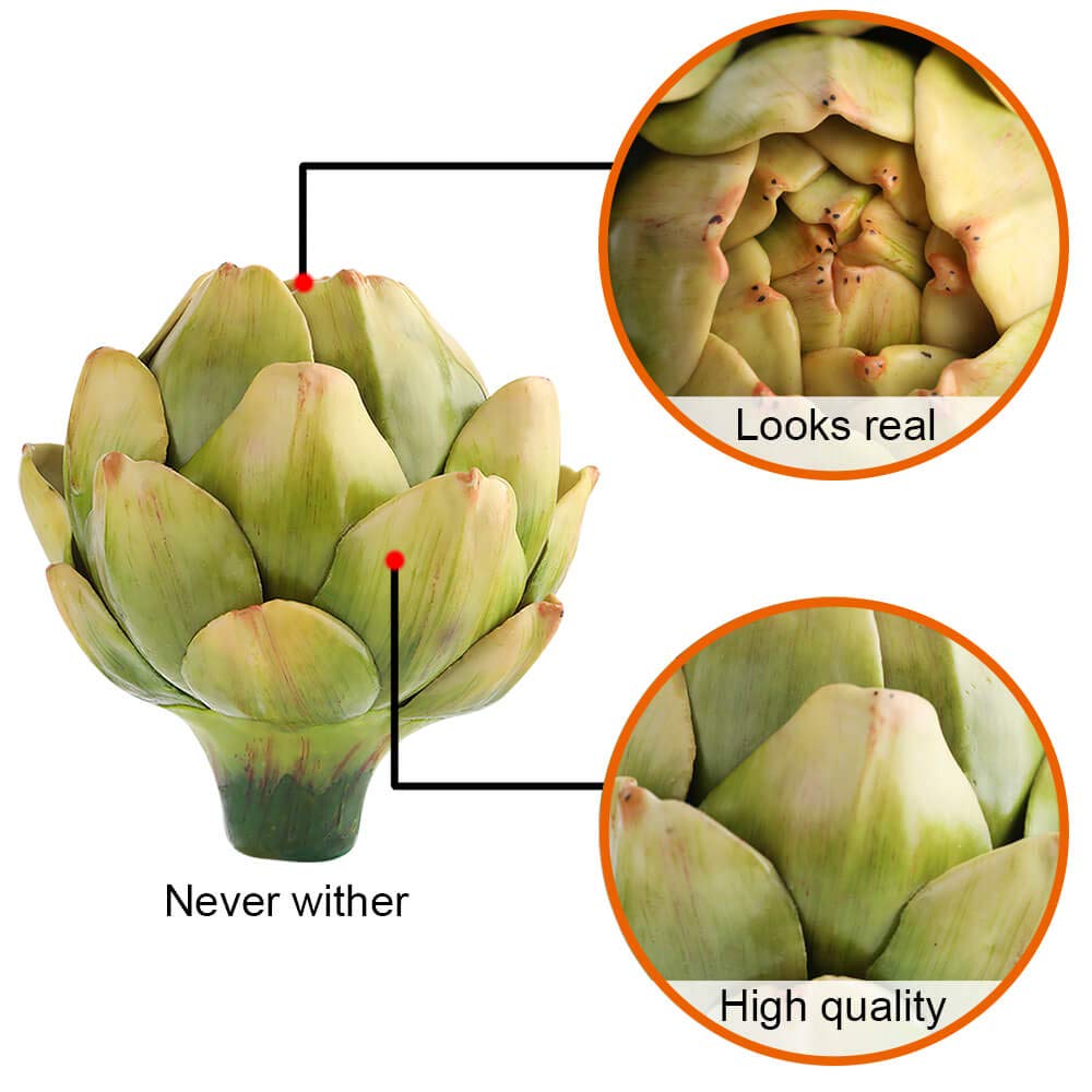 GiftYou artichoke held in hand to show size and realistic scale
