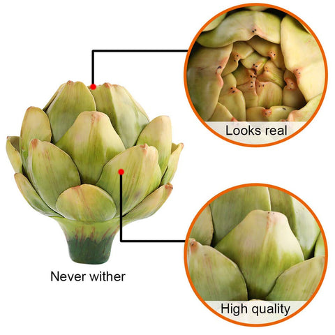 GiftYou artichoke held in hand to show size and realistic scale