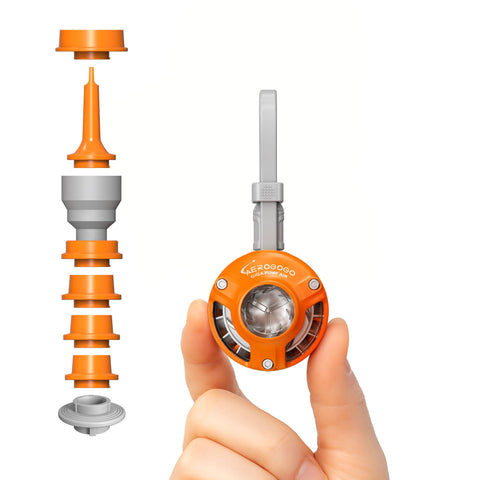 GIGA PUMP front view of compact inflator showing controls and USB port, fast inflation benefit