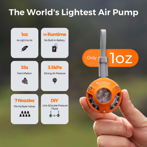 GIGA PUMP next to keys and power bank showing 1oz size, highlights portability
