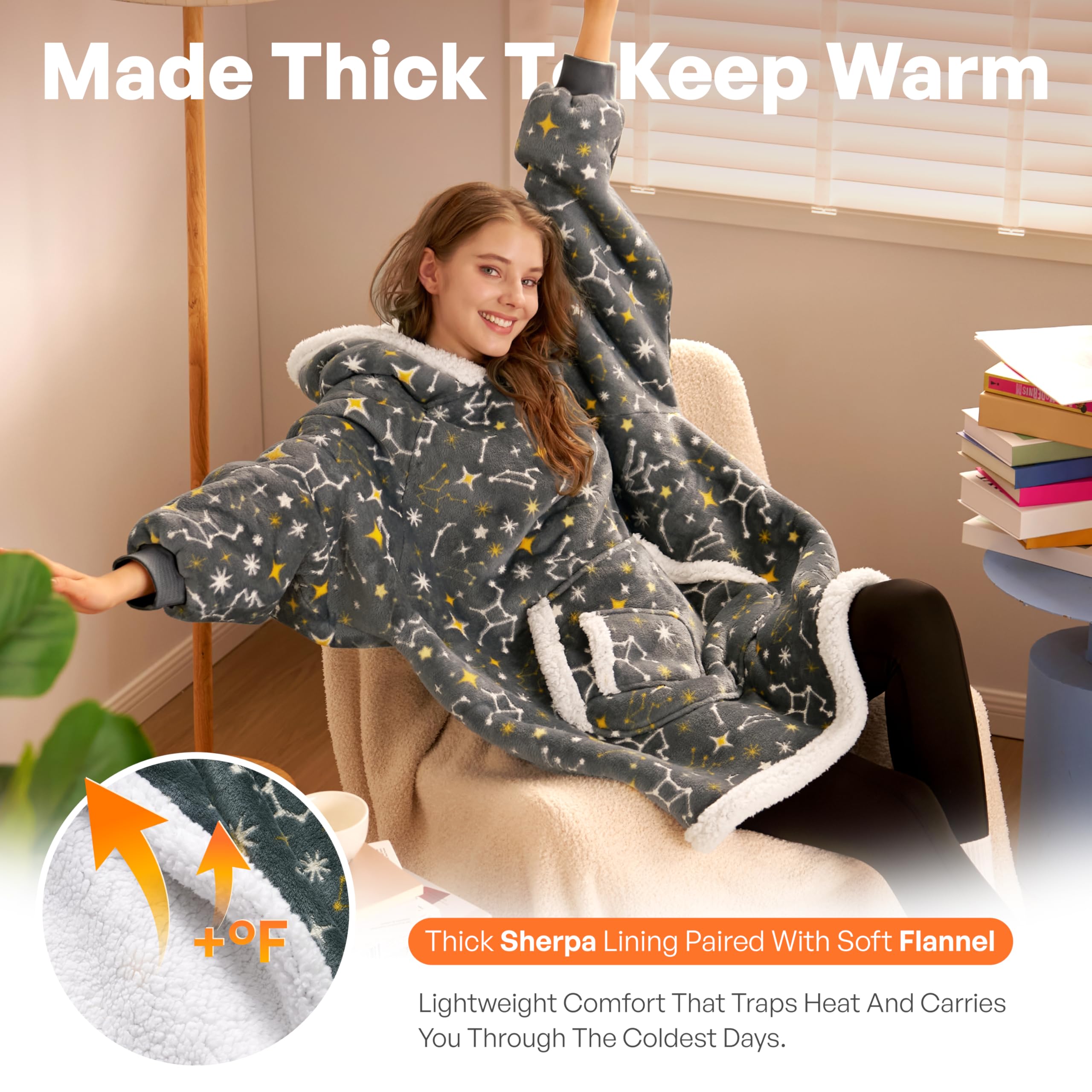 Giggling Getup close-up of sherpa fleece texture highlighting plush comfort and warmth