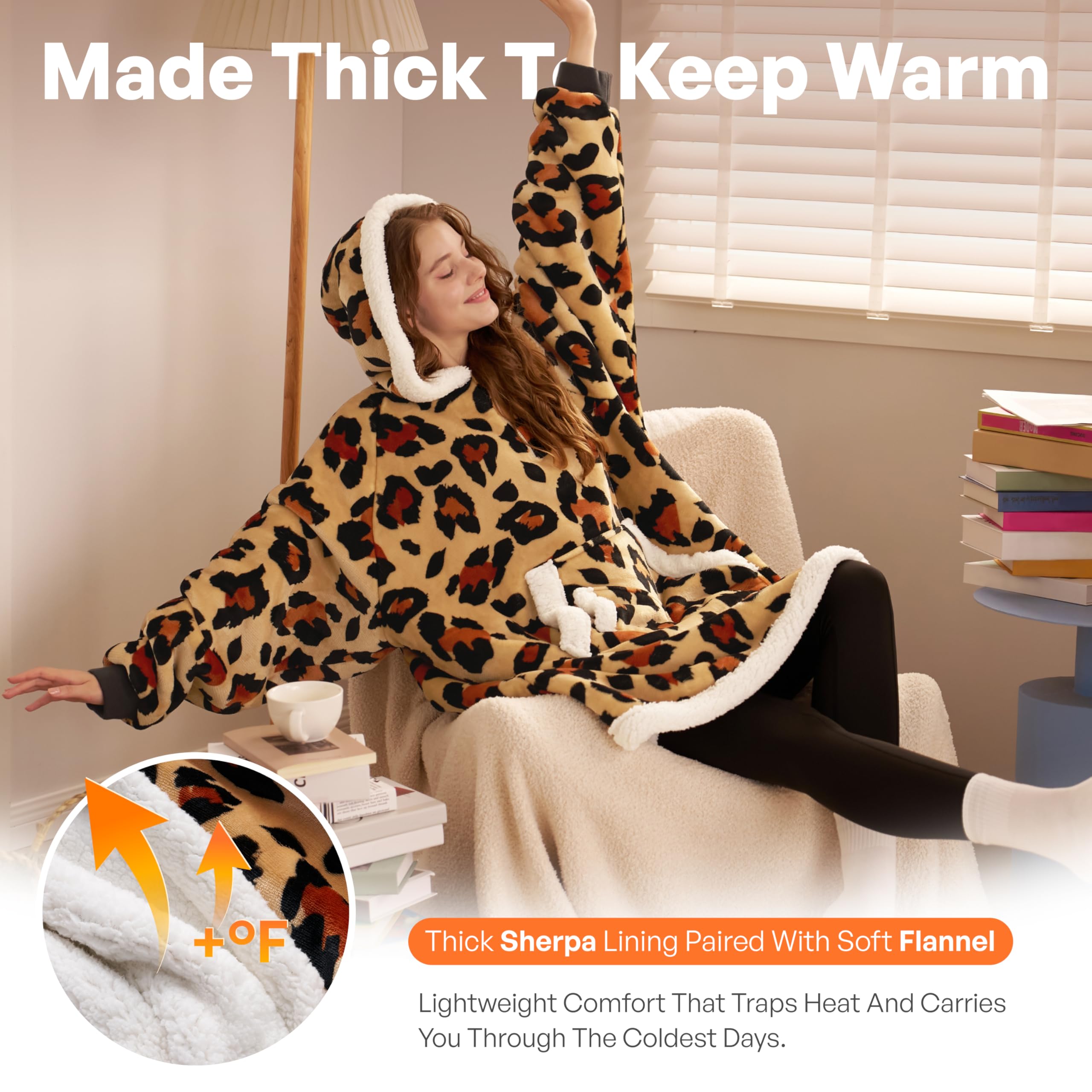 Giggling Getup close-up sherpa texture highlighting soft plush feel and comfort
