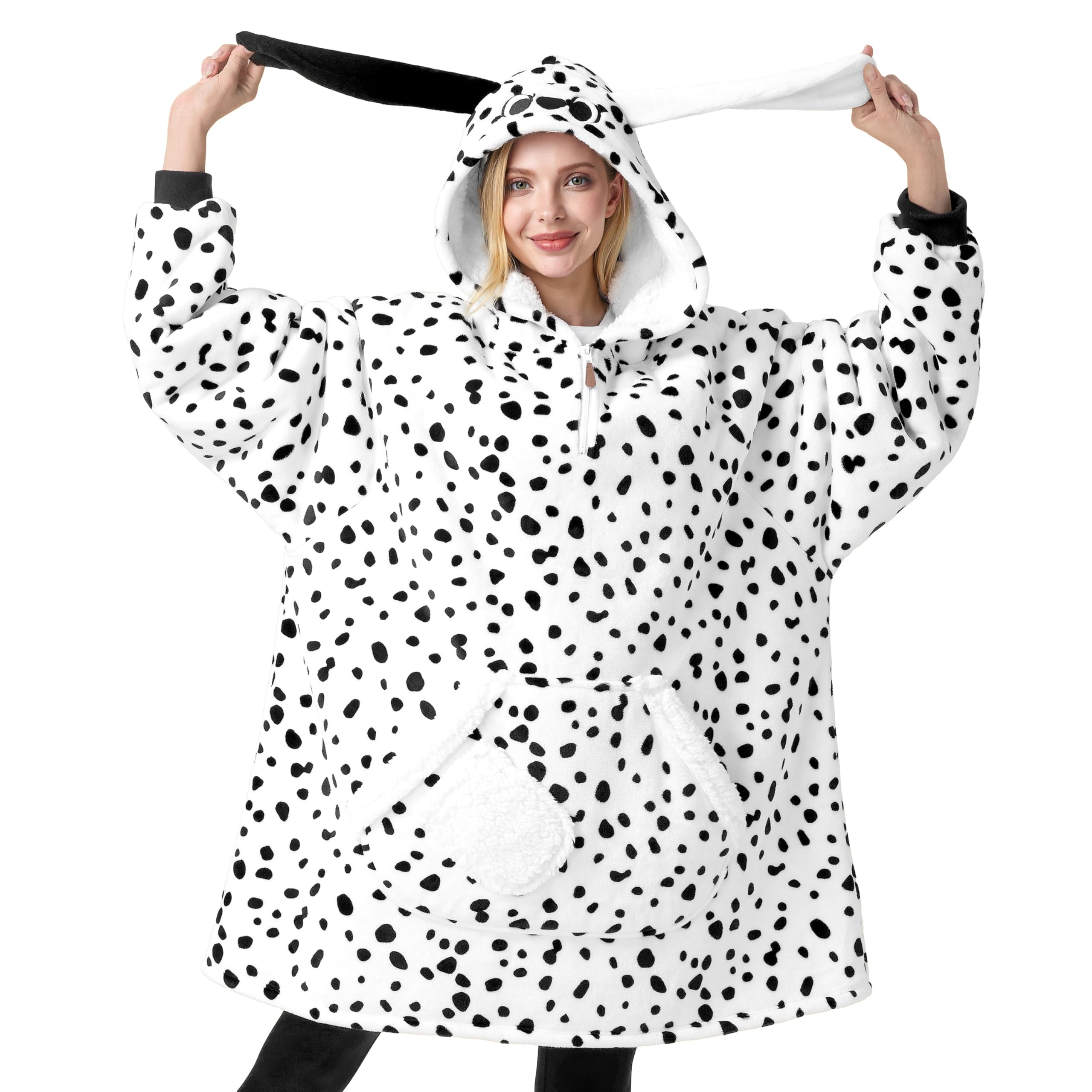 Giggling Getup front view hooded blanket showing oversized fit and cozy warmth