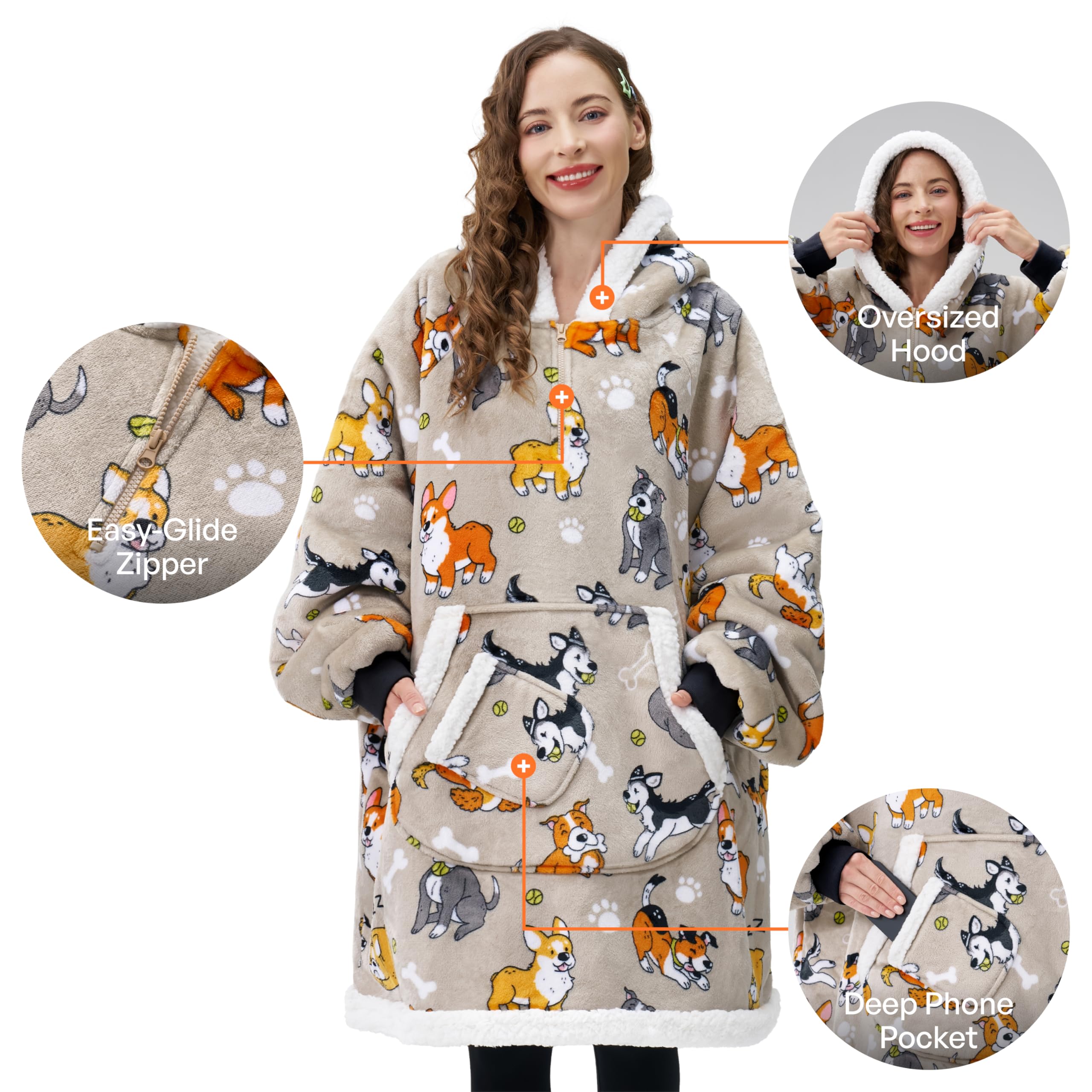 Giggling Getup hood detail showing roomy hood that protects ears and neck warmth