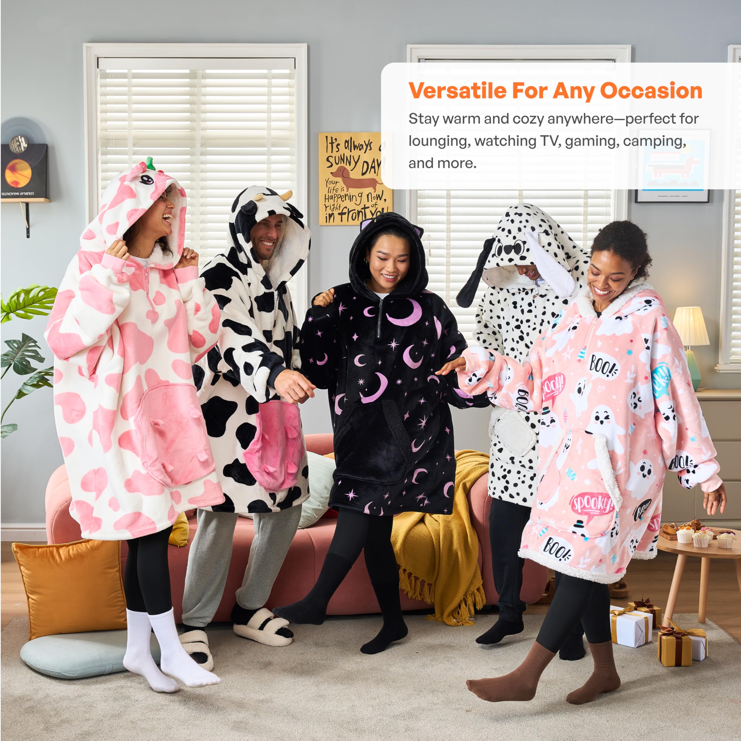 Giggling Getup size comparison with person showing oversized scale and coverage advantage
