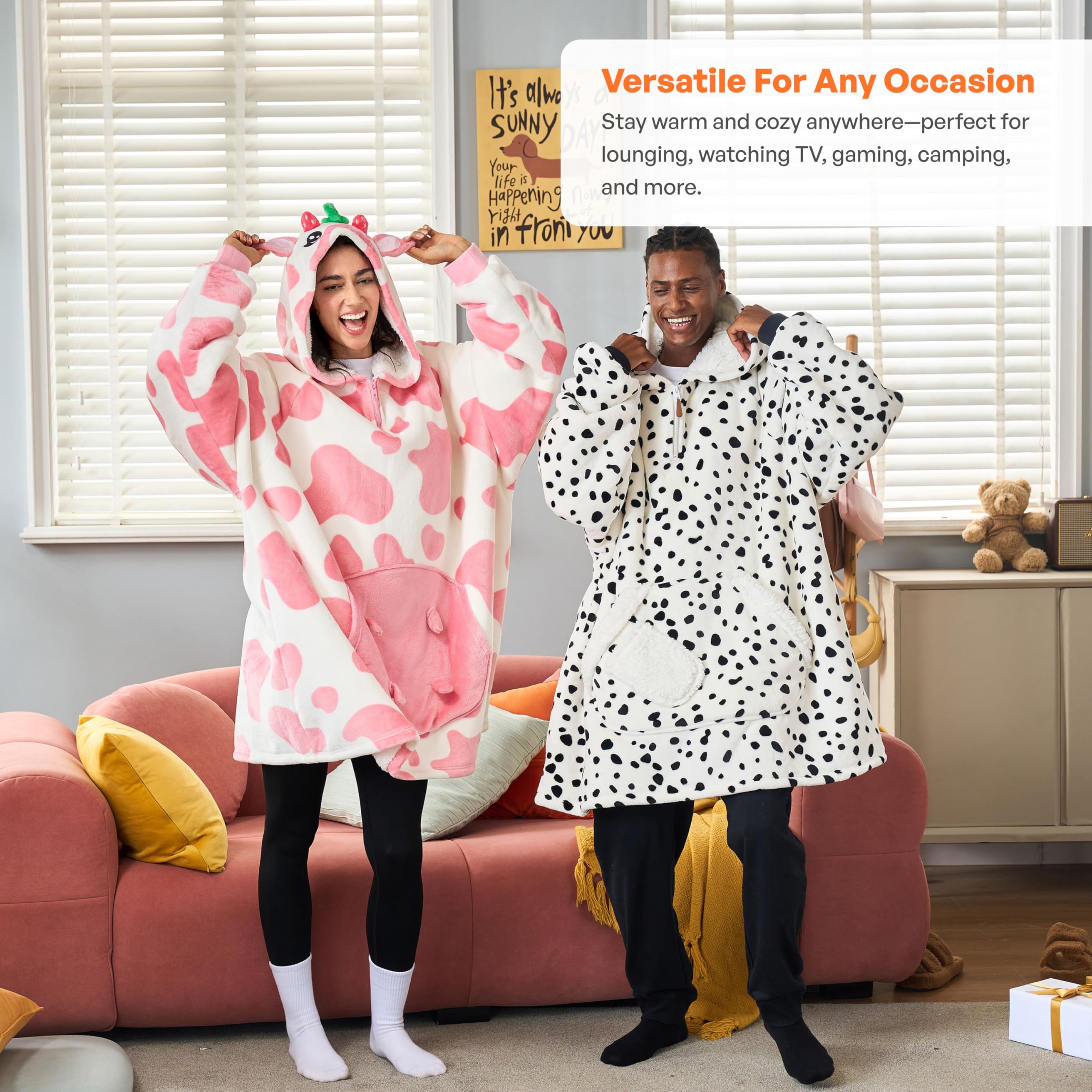 Giggling Getup draped on chair to illustrate size and scale for buyers