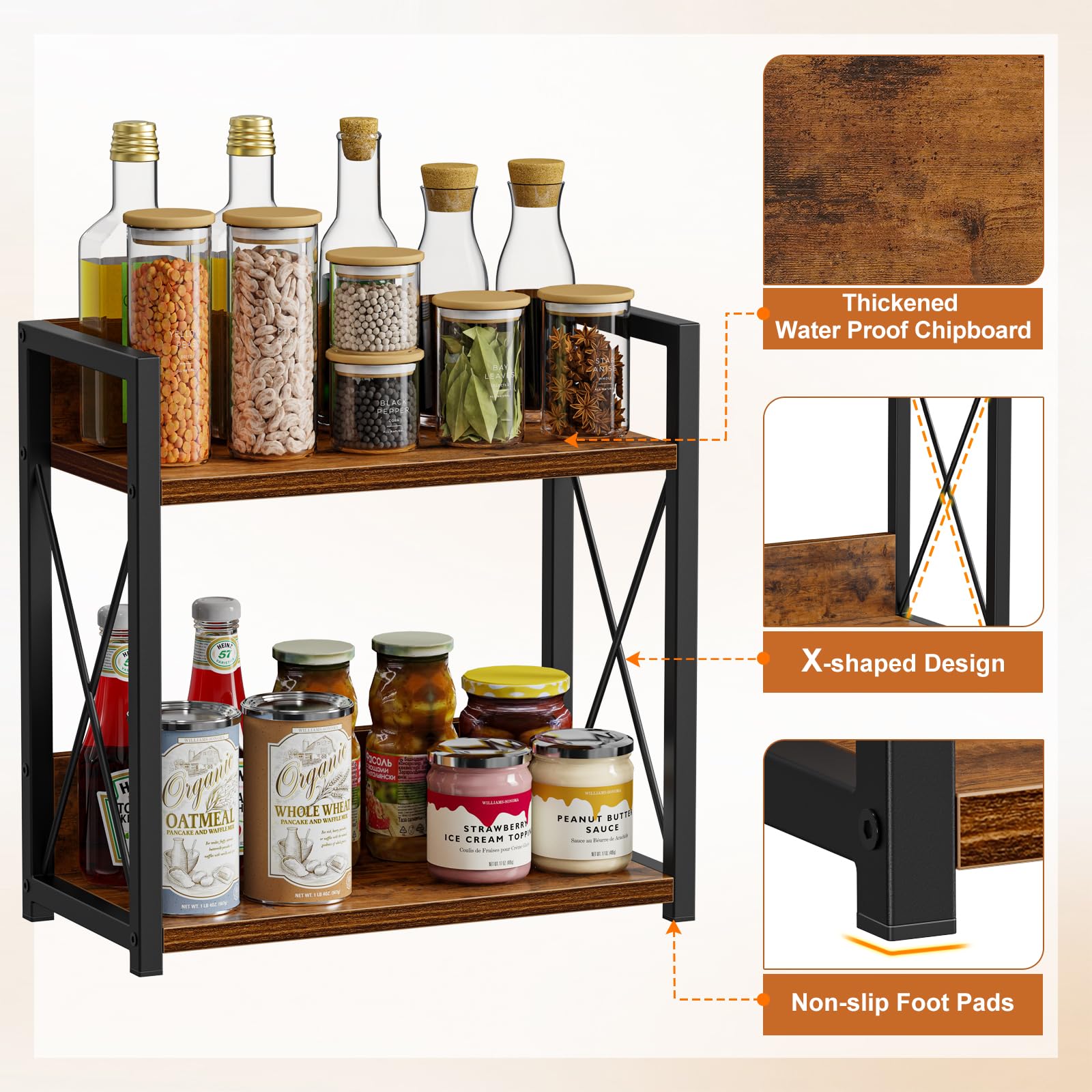 Giikin closeup wood shelf texture highlighting waterproof finish durability