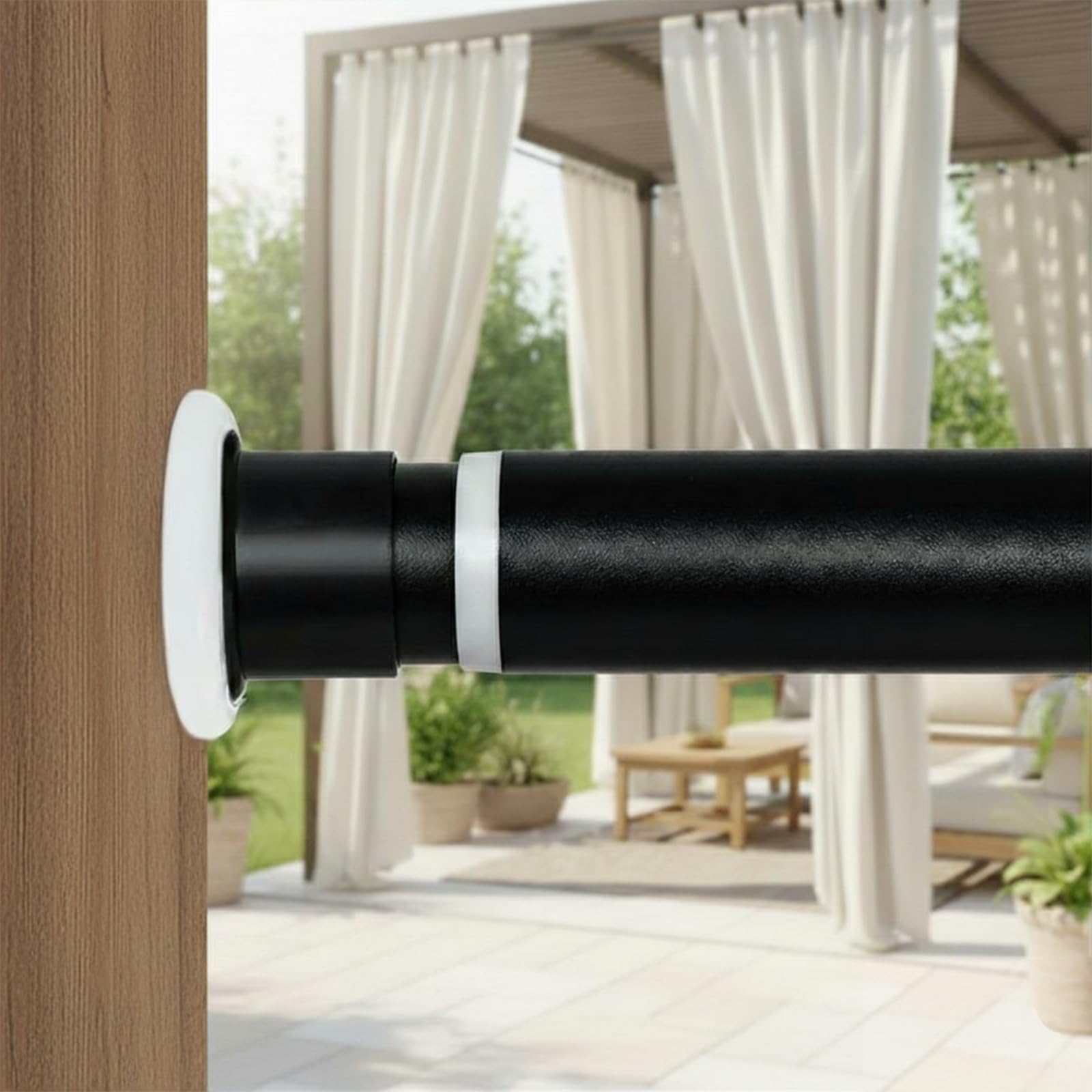 Ginbel Direct front view of full-length rod ready to install, shows versatility