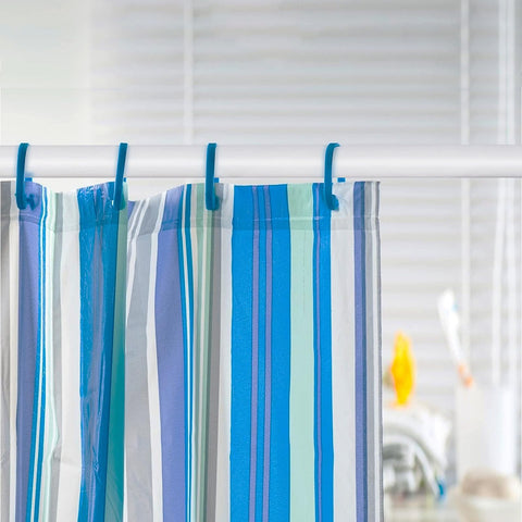 Ginbel Direct lifestyle bathroom shot showing easy, drill-free curtain installation