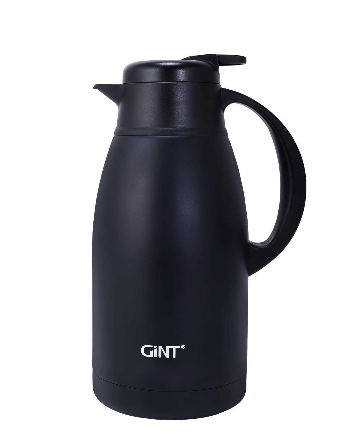 GiNT carafe front view showing sleek black finish and capacity benefit